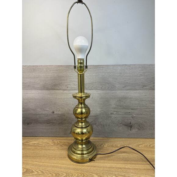 Vintage Stiffel Brass Table Lamp 30” Tall Heavy Polished Base ~No Shade - Picture 6 of 9